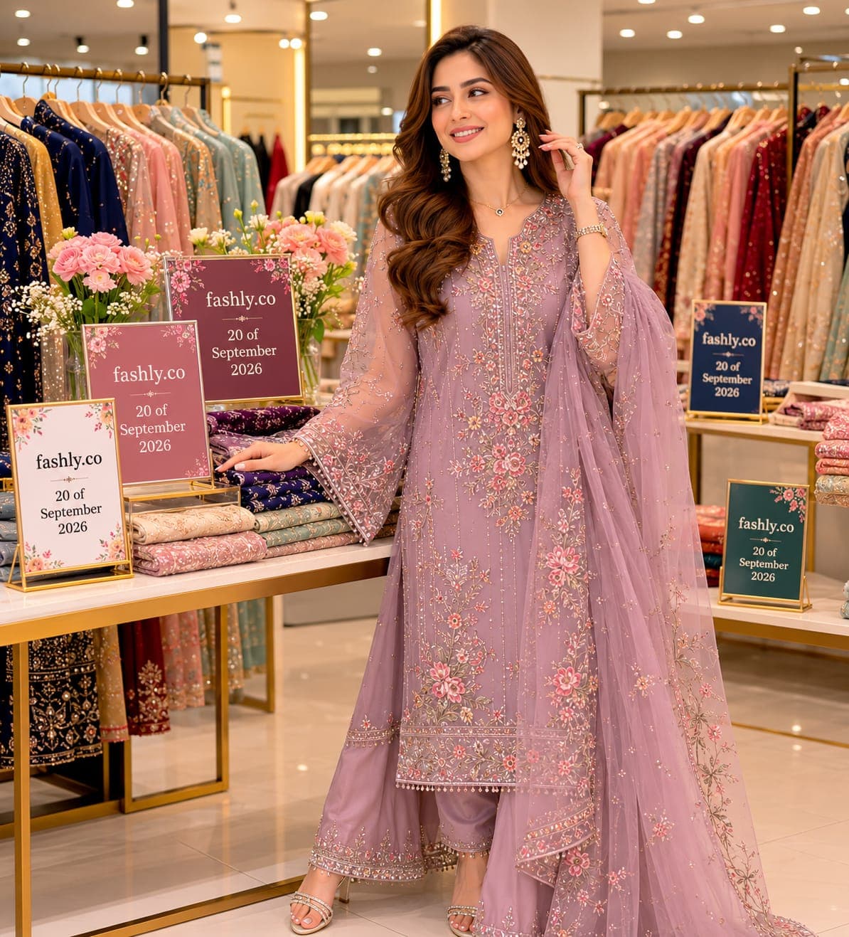 Lilac Floral Festive Suit